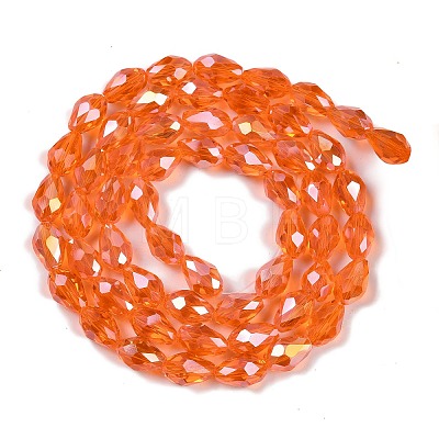 Transparent Electroplate Glass Beads Strands LS-EGLA-N013-T8mm-B09-1