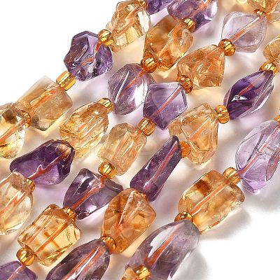 Natural Citrine & Amethyst Beads Strands G-H074-C01-02-1