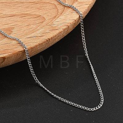 Brass Curb Chain Necklaces for Women NJEW-D302-50P-1