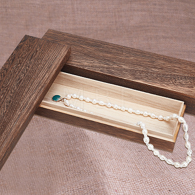Rectangle Wooden Necklace Gift Box CON-WH0088-41-1