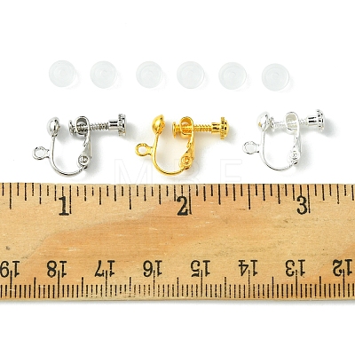 12Pcs 3 ColorS Brass Screw On Clip-on Earring Findings KK-FS0001-32-1