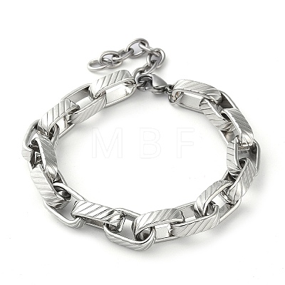 304 Stainless Steel Box Chain Bracelet STAS-Z055-06P-1
