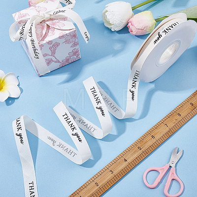 Polycotton Printed Black Word Thank You Ribbon OCOR-CY0004-94A-1