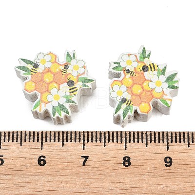 Printed Poplar Wood Beads WOOD-Z008-01L-1