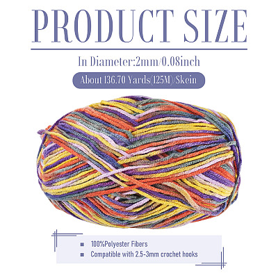Light Gradient Segment Dyed Polyester Yarn DIY-TADJ0002-005M-1