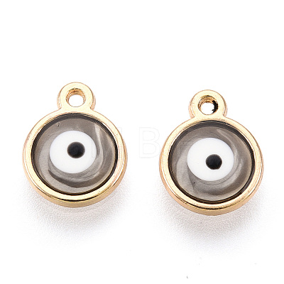 Epoxy Resin Enamel Evil Eye Charms RESI-T045-031B-1