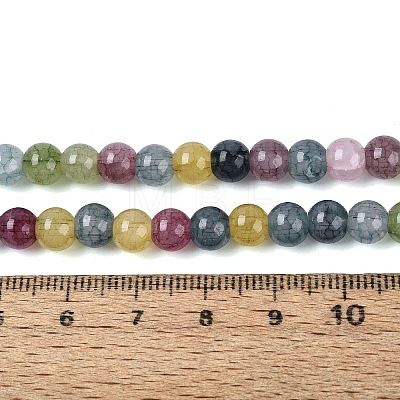 Ombre Effect Dyed Crackle Glass Beads Strands GLAA-Q106-01A-B28-1