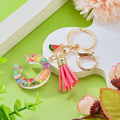 Fruit Series Letter Resin Keychains KEYC-TAC0033-02C-1