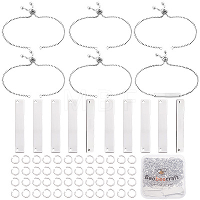 DIY 304 Stainless Steel Slider Bracelets Making Kits DIY-BBC0003-17-1