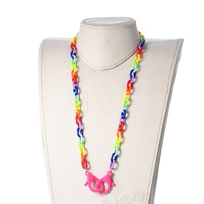 Personalized Acrylic Cable Chain Necklaces NJEW-JN02899-05-1