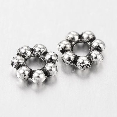 Antique Silver Tibetan Silver Daisy Spacer Beads X-A61-1