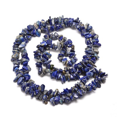 Natural Lapis Lazuli Chip Bead Strands G-M205-14-1