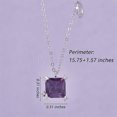 925 Sterling Silver Zircon Pendant Necklace 12 Constellation Pendant Necklace Jewelry Anniversary Birthday Gifts for Women Men JN1088K-1