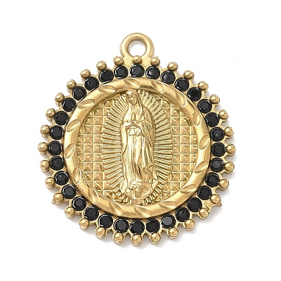 304 Stainless Steel & Rhinestone Pendants STAS-G371-09G-02G-1