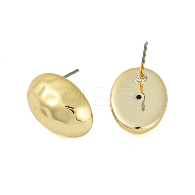 Oval CCB Plastic Stud Earrings for Women EJEW-Q382-01G-1
