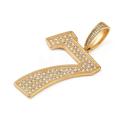 304 Stainless Steel with Rhinestone Big Pendants STAS-Z171-09G-1