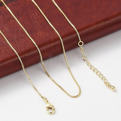 Brass Box Chain Necklaces for Women NJEW-D302-42G-1