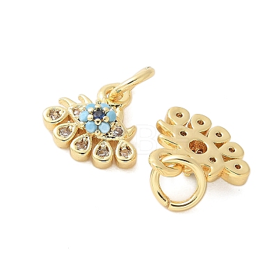 Brass Micro Pave Cubic Zirconia Charms KK-U056-46G-1