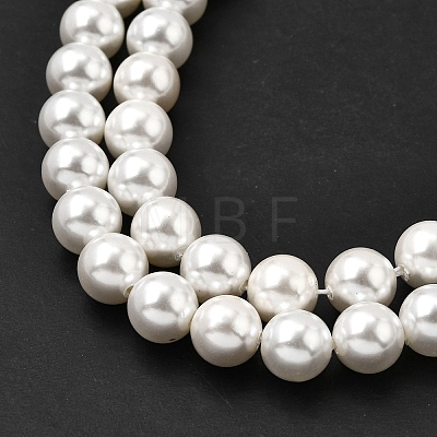 Electroplated Shell Pearl Beads Strands BSHE-K017-8mm-1