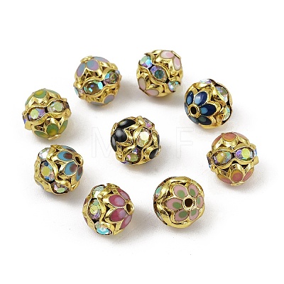 Brass Enamel Beads KK-L236-01D-G-1