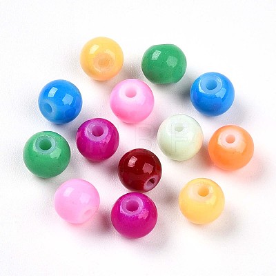 Baking Painted Glass Beads DGLA-Q020-6mm-M01-1