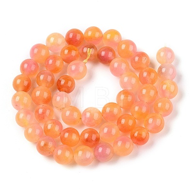 Dyed Natural White Jade Beads Strands G-T138-8mm-210-32-1