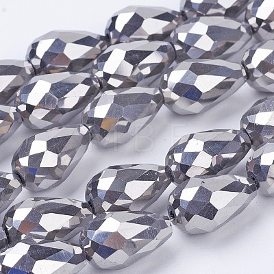 Electroplate Glass Beads Strands X-EGLA-D017-15x10mm-7-1