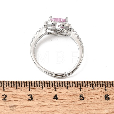 Brass Micro Pave Cubic Zirconia Cuff Open Rings CU-CBA5C10-04P-1