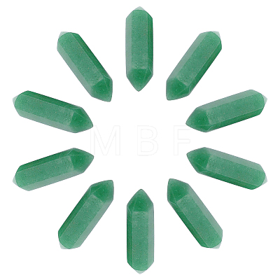 10Pcs Faceted Natural Green Aventurine Beads G-SC0001-62-1