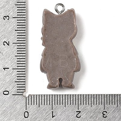 Opaque Resin Cat Pendants RESI-S399-07D-1