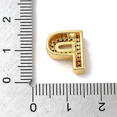 Brass Micro Pave Clear Cubic Zirconia Charms ZIRC-C009-01G-P-1