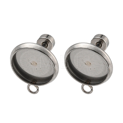 201 Stainless Steel Stud Earrings Findings STAS-K279-01C-P-1