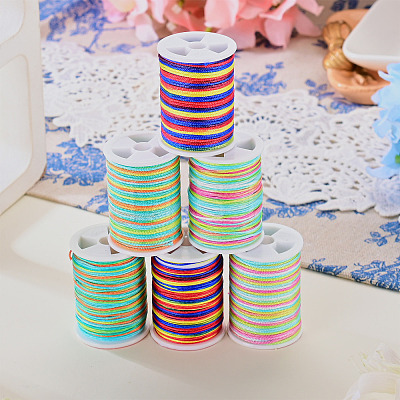 6Rolls 6 Styles Segment Dyed Polyester Thread NWIR-TA0001-47A-1