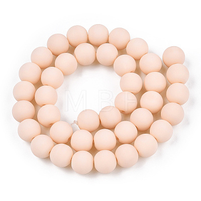 Opaque Glass Beads Strands GLAA-T032-P10mm-MD09-1