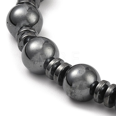 Round & Dise Synthetic Non-Magnetic Hematite Beaded Necklaces for Women Men NJEW-E097-05-1
