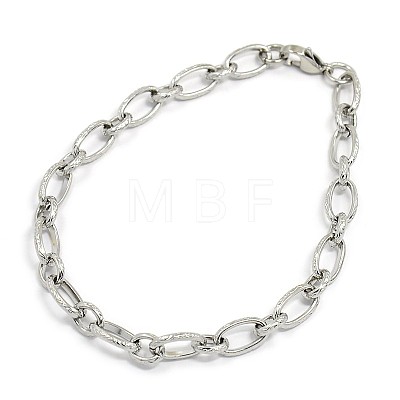 Fashionable 304 Stainless Steel Engraved Vine Mother-son Chain Bracelets STAS-A028-B101-1