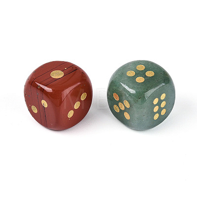 Opalite & Natural Unakite & Green Aventurine & Sodalite & Red Jasper & Quartz Crystal & Indian Agate Dice Sets G-T143-29M-1