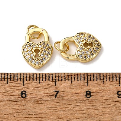 Brass Micro Pave Clear Cubic Zirconia Charms KK-A270-03C-G-1
