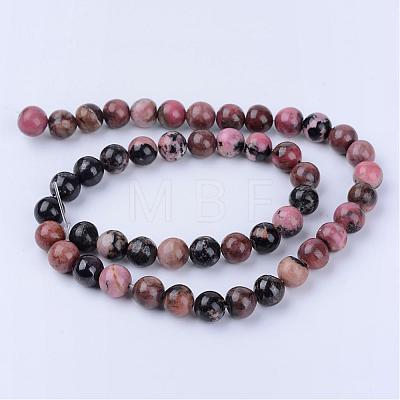 Natural Rhodonite Beads Strands G-Q462-4mm-25-1