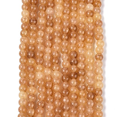 Ombre Effect Dyed Crackle Glass Beads Strands GLAA-Q106-01A-B13-1