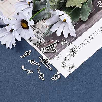 Mixed Music Theme Tibetan Style Alloy Pendants TIBEP-X0155-AS-1