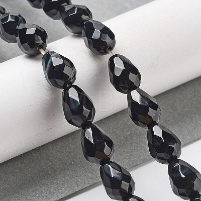 Natural Black Agate Beads Strands G-P520-B15-01-1
