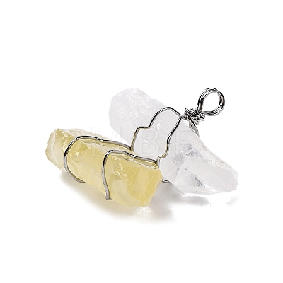 Natural Quartz Crystal & Lemon Quartz Nuggets Big Pendants G-K338-43P-06-1