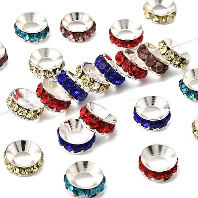 Brass Rhinestone Spacer Beads RB-A020-10mm-S-1