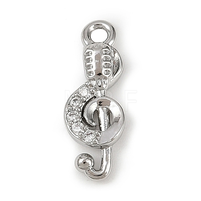 Brass Micro Pave Clear Cubic Zirconia Pendants KK-L238-23P-1
