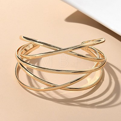 Electrophoresis Iron Cuff Bangles BJEW-M057-07G-1