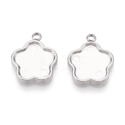 304 Stainless Steel Pendant Cabochon Settings STAS-T065-88P-1