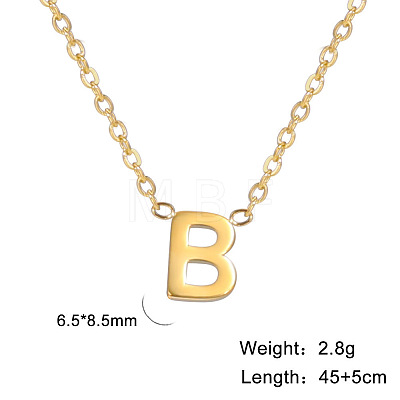 201 Stainless Steel Initial Pendant Necklaces FS-WG78A3B-02-1