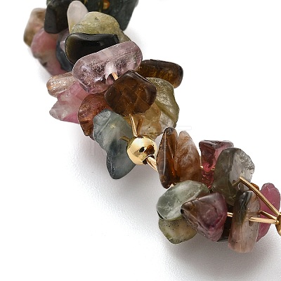 Natural Tourmaline Chip Beaded Bracelets for Women BJEW-F478-01E-1