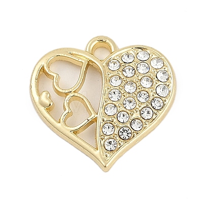 Rack Plating Alloy Micro Pave Rhinestone Pendants FIND-K020-06G-1